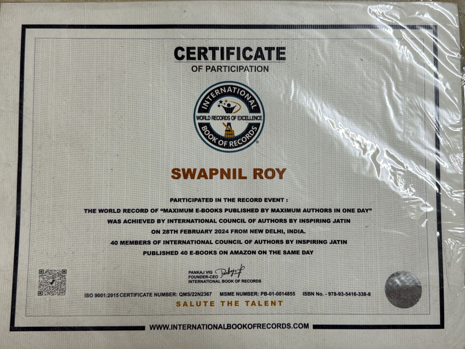 Certificate 1